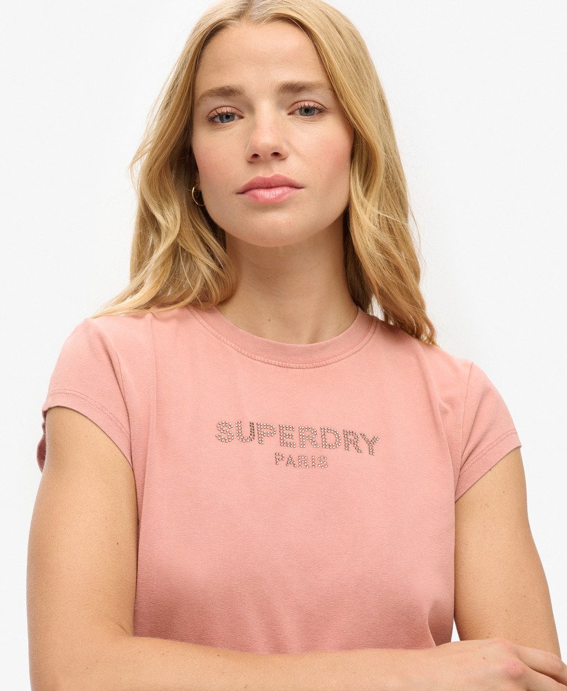 スポーツリュクス グラフィック キャップスリーブ tシャツ(アッシュローズ)
