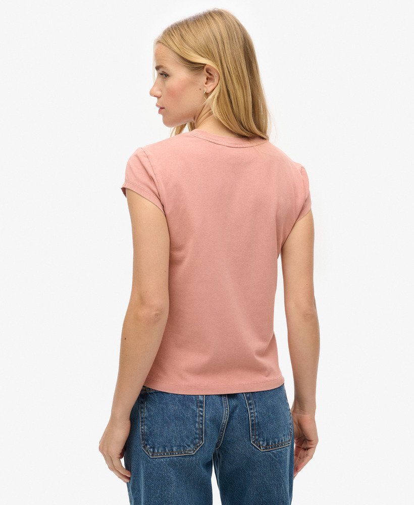 スポーツリュクス グラフィック キャップスリーブ tシャツ(アッシュローズ)