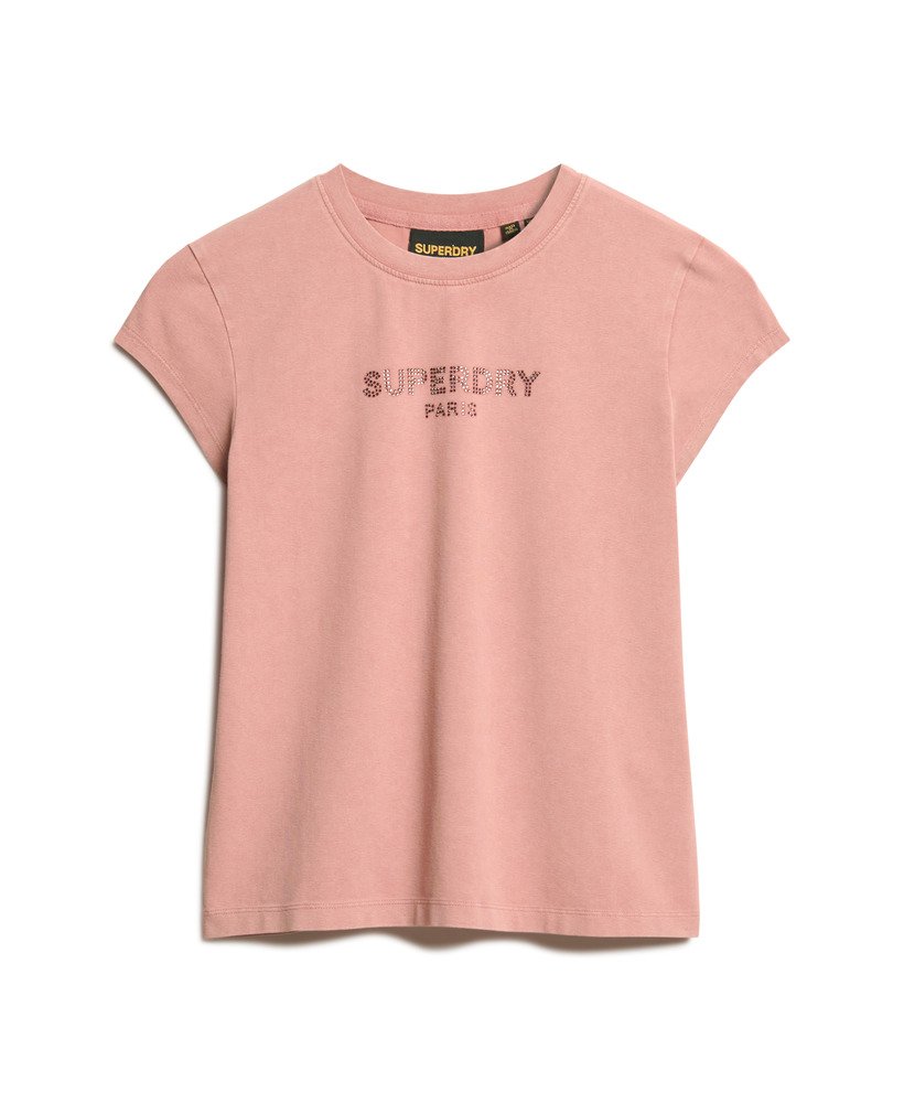 スポーツリュクス グラフィック キャップスリーブ tシャツ(アッシュローズ)