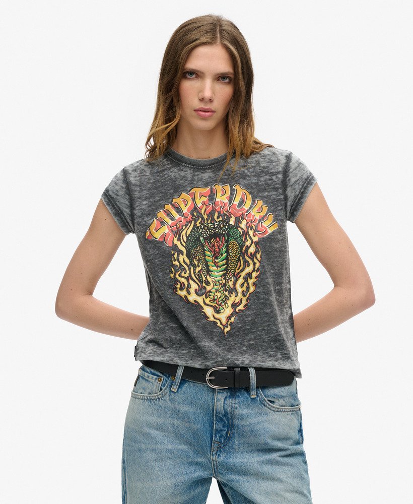 バイカーロックグラフィックtシャツ(ブラック)