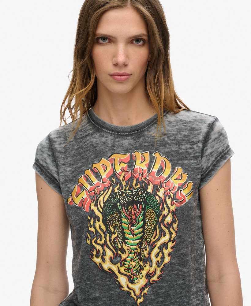 バイカーロックグラフィックtシャツ(ブラック)