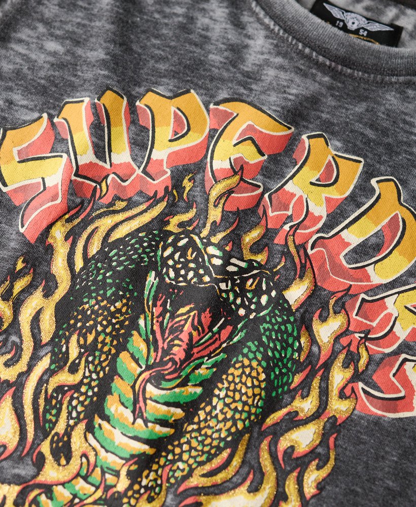 バイカーロックグラフィックtシャツ(ブラック)