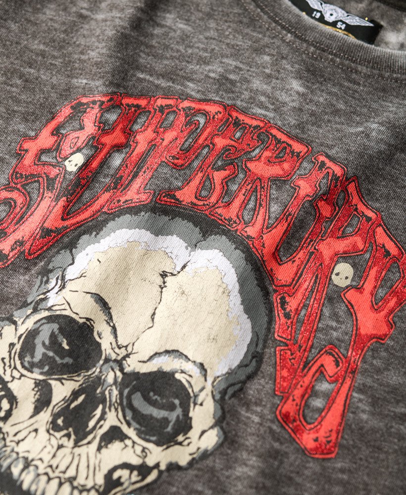 バイカーロックグラフィックtシャツ(bison black)