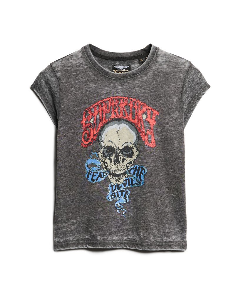 バイカーロックグラフィックtシャツ(bison black)