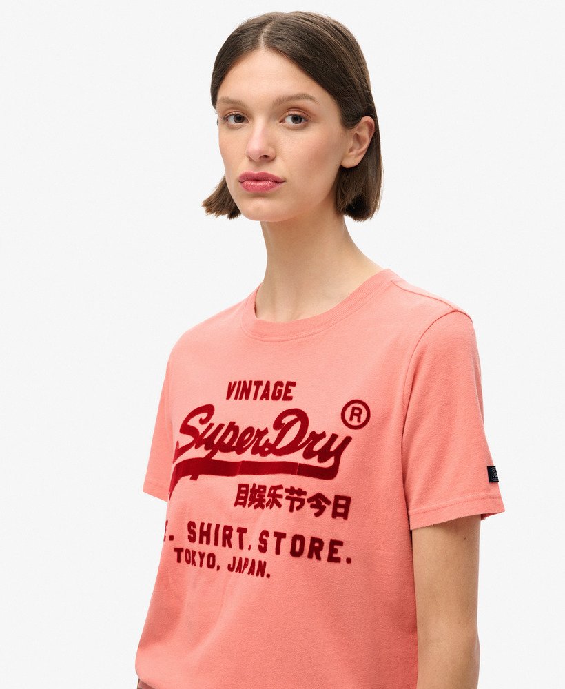 クラシックなヴィンテージロゴグラフィックリラックスtシャツ(バーントコーラル)