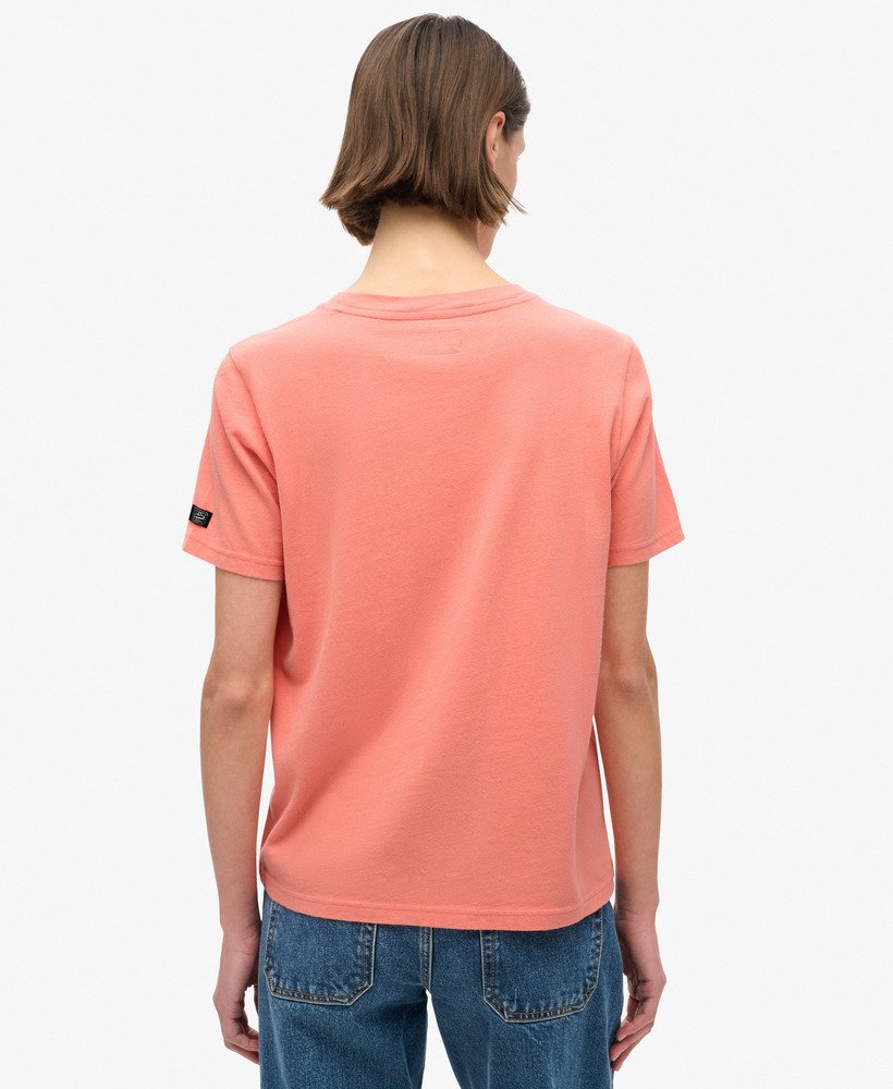 クラシックなヴィンテージロゴグラフィックリラックスtシャツ(バーントコーラル)