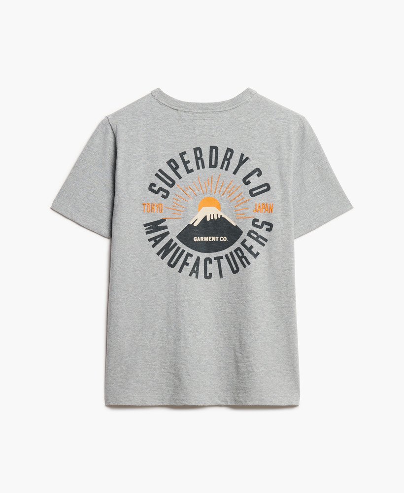 ワークウェア 刺繍ポケットtシャツ グレーマール