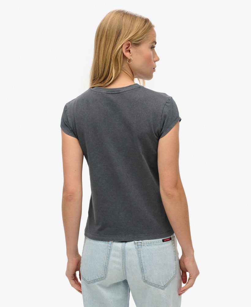 スポーツリュクス グラフィック キャップスリーブ tシャツ(エボニー)