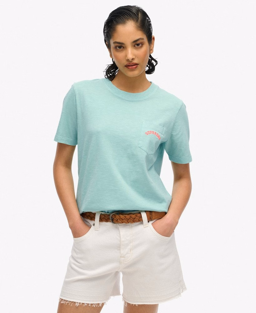 エッセンシャルロゴ ガーメントダイ ポケットTシャツ