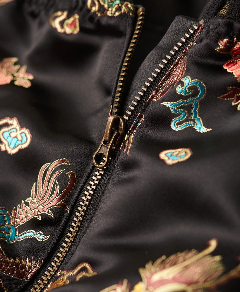 サテンフローラル刺繍コルセットトップ(ブラックブロケード)