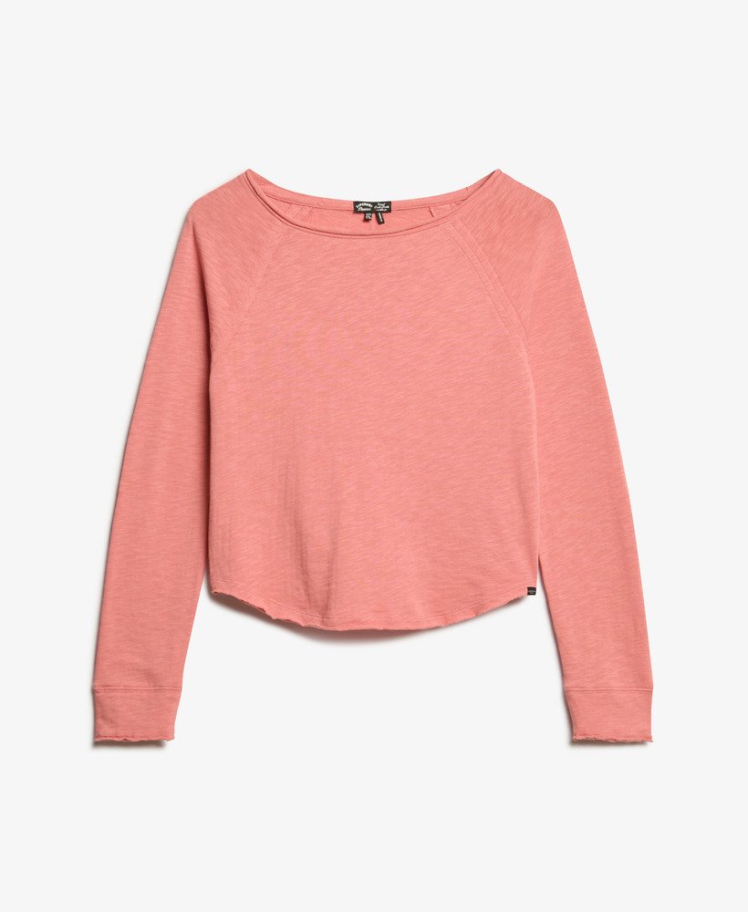 モーヴグローピンクのロングスリーブフレンチテリートップス