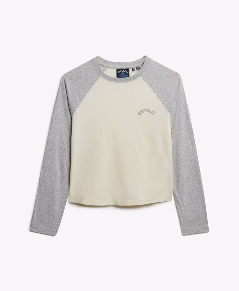 エッセンシャルロゴ入り長袖ベースボールトップ
