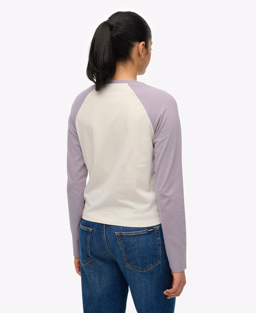 エッセンシャルロゴ入り長袖ベースボールトップ